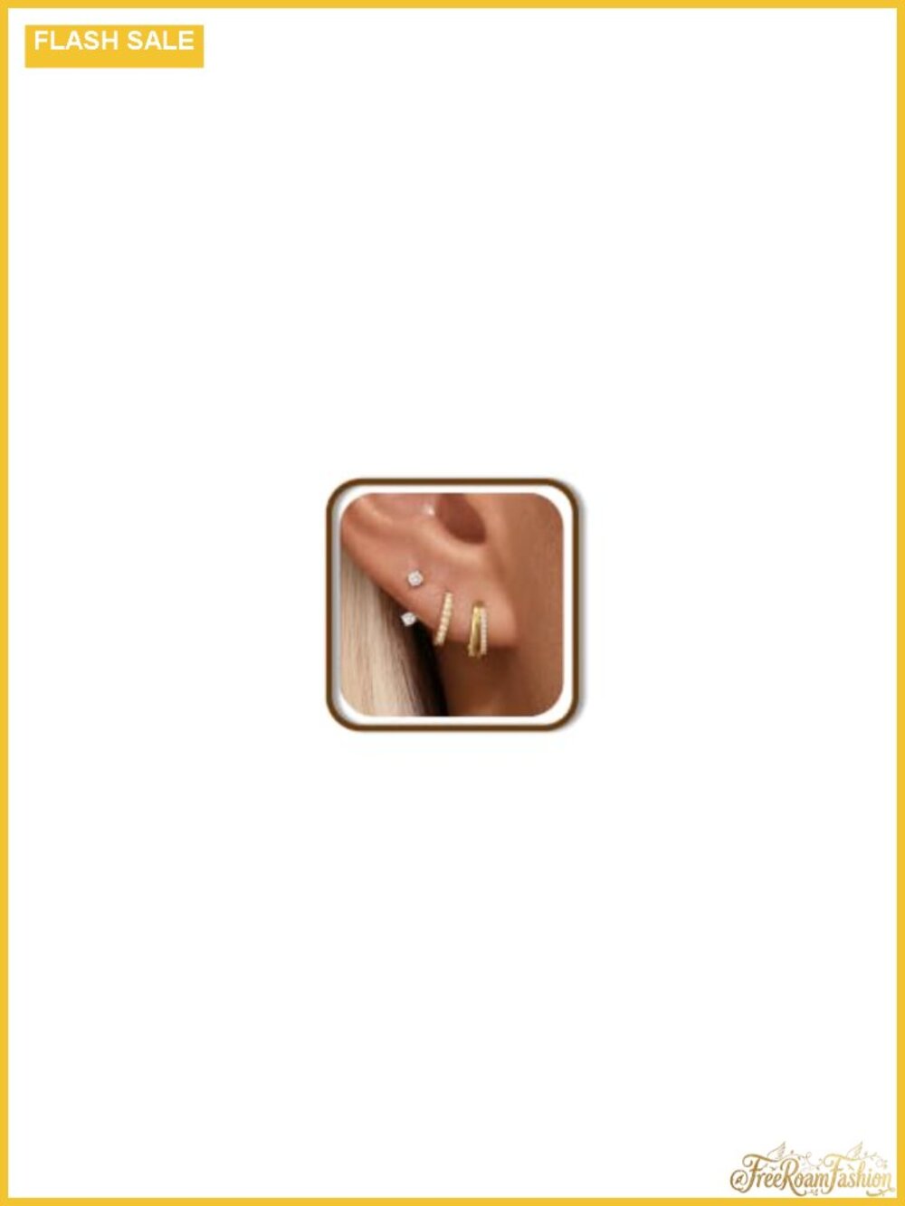 3 Pairs 14K Gold Hoop Earrings Set for Women Dainty Stud Hypoallergenic